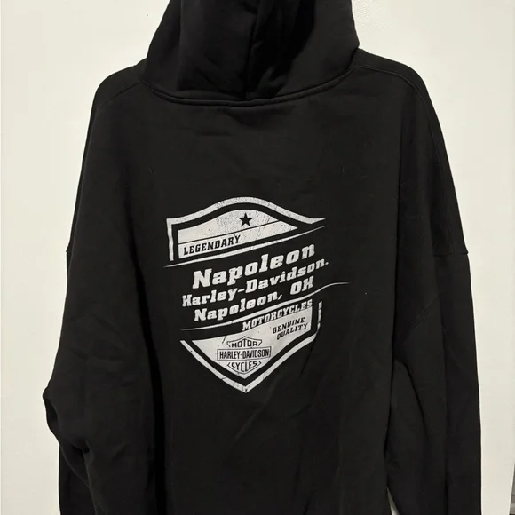 Napoleon Harley-Davidson Black and White Logo Hoodie - Picture 2 of 5